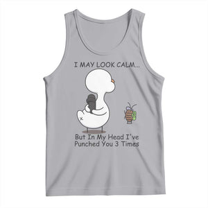 In My Head I Have Pecked You 3 Times Tank Top Funny Duck Sarcastic Farm Humor TS14 Athletic Heather Print Your Wear