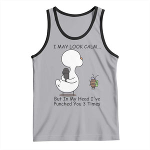 In My Head I Have Pecked You 3 Times Tank Top Funny Duck Sarcastic Farm Humor TS14 Athletic Heather Black Print Your Wear