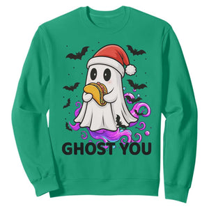 Funny Ghost Halloween Christmas Sweatshirt Ghost You TS14 Irish Green Print Your Wear