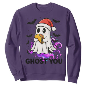 Funny Ghost Halloween Christmas Sweatshirt Ghost You TS14 Purple Print Your Wear