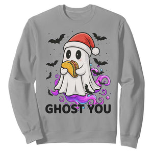 Funny Ghost Halloween Christmas Sweatshirt Ghost You TS14 Sport Gray Print Your Wear