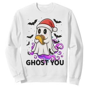 Funny Ghost Halloween Christmas Sweatshirt Ghost You TS14 White Print Your Wear