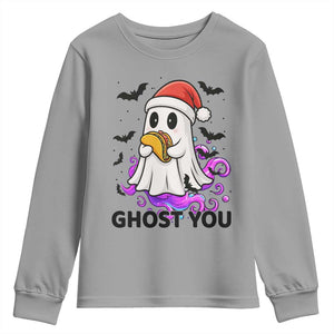 Funny Ghost Halloween Christmas Youth Sweatshirt Ghost You TS14 Sport Gray Print Your Wear