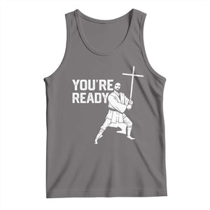 Funny Jesus Christian Meme Tank Top You Are Ready TS14 Deep Heather Print Your Wear