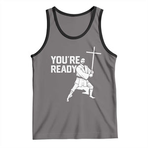 Funny Jesus Christian Meme Tank Top You Are Ready TS14 Deep Heather Black Print Your Wear