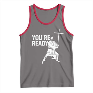 Funny Jesus Christian Meme Tank Top You Are Ready TS14 Deep Heather Red Print Your Wear