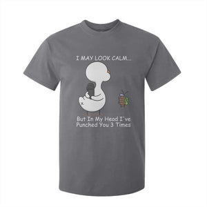 Duck Sarcastic Farm T Shirt For Kid In My Head I Have Pecked You 3 Times TS14 Charcoal Print Your Wear
