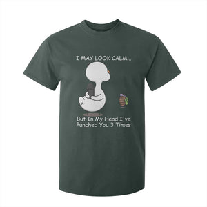 Duck Sarcastic Farm T Shirt For Kid In My Head I Have Pecked You 3 Times TS14 Dark Forest Green Print Your Wear
