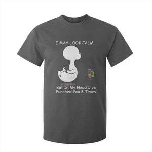 Duck Sarcastic Farm T Shirt For Kid In My Head I Have Pecked You 3 Times TS14 Dark Heather Print Your Wear
