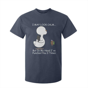 Duck Sarcastic Farm T Shirt For Kid In My Head I Have Pecked You 3 Times TS14 Navy Print Your Wear