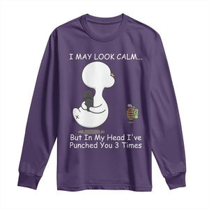 Duck Sarcastic Farm Long Sleeve Shirt In My Head I Have Pecked You 3 Times TS14 Purple Print Your Wear