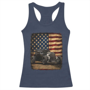 1932 American Classic Hotrod US Flag 4th of July Racerback Tank Top