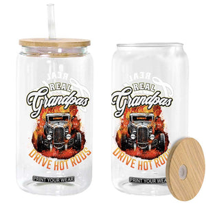 Real Grandpas Drive Hotrods Glass Can Vintage 1932 Hotrod