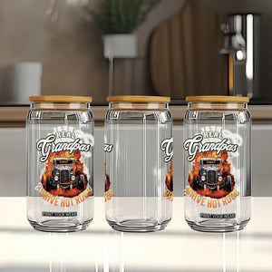 Real Grandpas Drive Hotrods Glass Can Vintage 1932 Hotrod