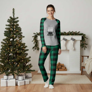 Funny Typewriter Plaid Pajama Set I Am An Author What Is Your Superpower TS14 Green Plaid Print Your Wear