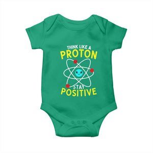 Think Like A Proton Stay Positive Baby Onesie Funny Science TS14 Irish Green Print Your Wear