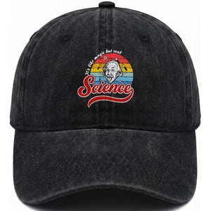 Science It Is Like Magic But Real Washed Cotton Baseball Cap Funny Science Teacher TS14 Washed Cap Universal Fit Black Print Your Wear