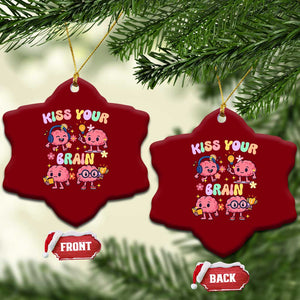 Kiss Your Brain Ceramic Ornament Funny Teacher TS14 Print Your Wear