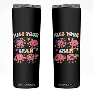 Kiss Your Brain Skinny Tumbler Funny Teacher TS14 Black Print Your Wear