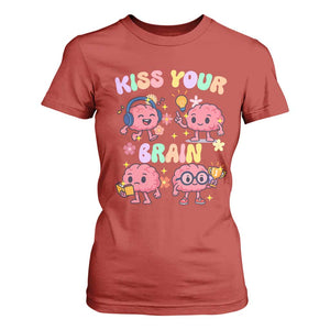 Kiss Your Brain T Shirt For Women Funny Teacher TS14 Red Print Your Wear