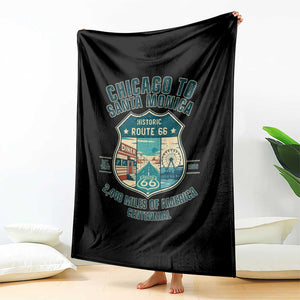 Route Highway 66 Chicago Santa Monica Vintage America Road Trip Throw Blanket