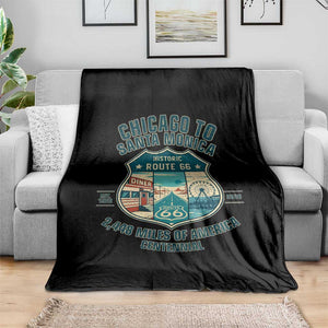 Route Highway 66 Chicago Santa Monica Vintage America Road Trip Throw Blanket