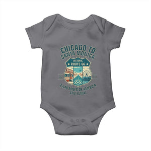Route Highway 66 Chicago Santa Monica Vintage America Road Trip Baby Onesie TS14 Charcoal Print Your Wear
