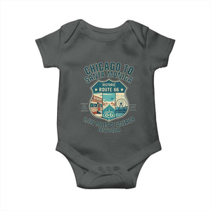 Route Highway 66 Chicago Santa Monica Vintage America Road Trip Baby Onesie TS14 Dark Heather Print Your Wear
