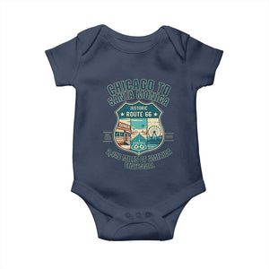 Route Highway 66 Chicago Santa Monica Vintage America Road Trip Baby Onesie TS14 Navy Print Your Wear