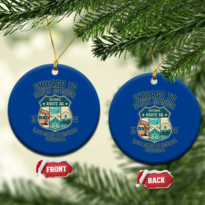Route Highway 66 Chicago Santa Monica Vintage America Road Trip Ceramic Ornament TS14 1pc Blue Print Your Wear
