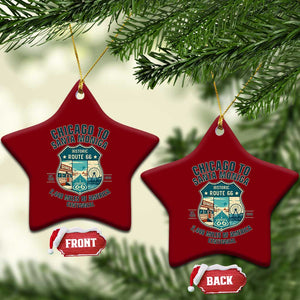 Route Highway 66 Chicago Santa Monica Vintage America Road Trip Ceramic Ornament TS14 Print Your Wear