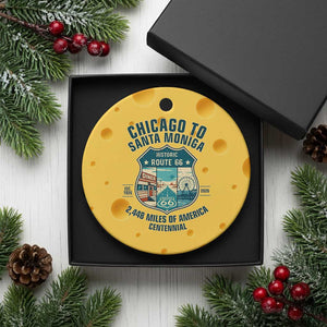 Route Highway 66 Chicago Santa Monica Vintage America Road Trip Ceramic Ornament TS14 1pc Yellow Cheese Print Your Wear