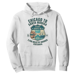 Route Highway 66 Chicago Santa Monica Vintage America Road Trip Hoodie TS14 White Print Your Wear