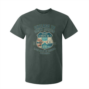 Route Highway 66 Chicago Santa Monica Vintage America Road Trip T Shirt For Kid TS14 Dark Forest Green Print Your Wear
