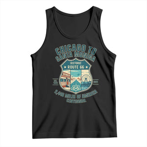 Route Highway 66 Chicago Santa Monica Vintage America Road Trip Tank Top TS14 Black Print Your Wear