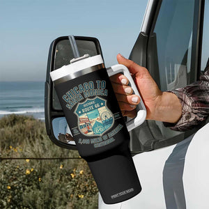 Route Highway 66 Chicago Santa Monica Vintage America Road Trip Tumbler With Handle
