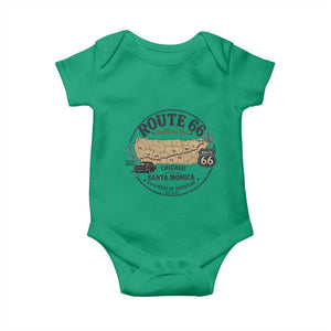 Route Highway 66 Map Chicago to Santa Monica Baby Onesie Vintage America Road Trip Americana