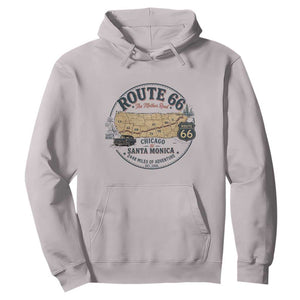 Route Highway 66 Map Chicago to Santa Monica Hoodie Vintage America Road Trip Americana