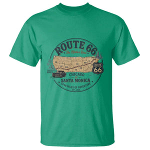 Route Highway 66 Map Chicago to Santa Monica T Shirt Vintage America Road Trip Americana