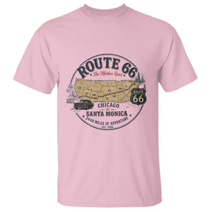 Route Highway 66 Map Chicago to Santa Monica T Shirt Vintage America Road Trip Americana