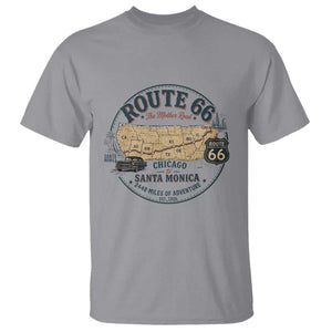 Route Highway 66 Map Chicago to Santa Monica T Shirt Vintage America Road Trip Americana