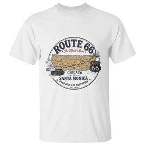 Route Highway 66 Map Chicago to Santa Monica T Shirt Vintage America Road Trip Americana