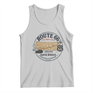 Route Highway 66 Map Chicago to Santa Monica Tank Top Vintage America Road Trip Americana