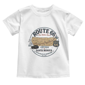 Route Highway 66 Map Chicago to Santa Monica Toddler T Shirt Vintage America Road Trip Americana
