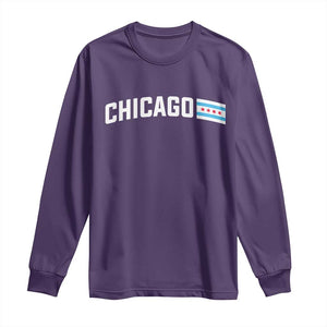Sweet Chicago Flag Red Six Pointed Stars Long Sleeve Shirt TS14 Purple Print Your Wear