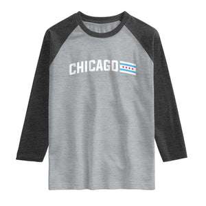 Sweet Chicago Flag Red Six Pointed Stars Raglan Shirt TS14 Heather Gray Heather Charcoal Print Your Wear