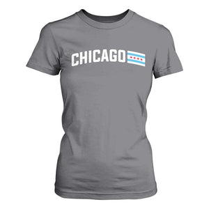 Sweet Chicago Flag Red Six Pointed Stars T Shirt For Women TS14 Charcoal Print Your Wear