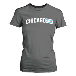 Sweet Chicago Flag Red Six Pointed Stars T Shirt For Women TS14 Dark Heather Print Your Wear