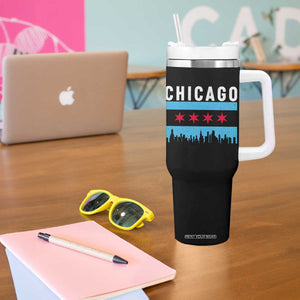 Vintage Chicago City Skyline Flag Tumbler With Handle TS14 Print Your Wear