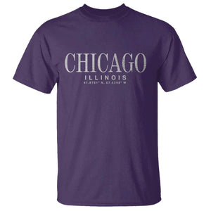 Chicago Illinois IL Est 1837 Vintage Travel Souvenir T Shirt TS14 Purple Print Your Wear